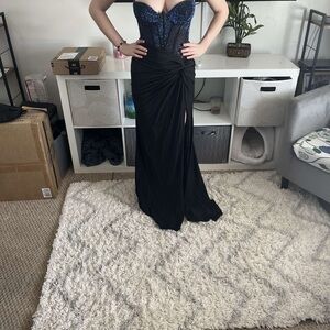 Black and Blue Women's Prom dress